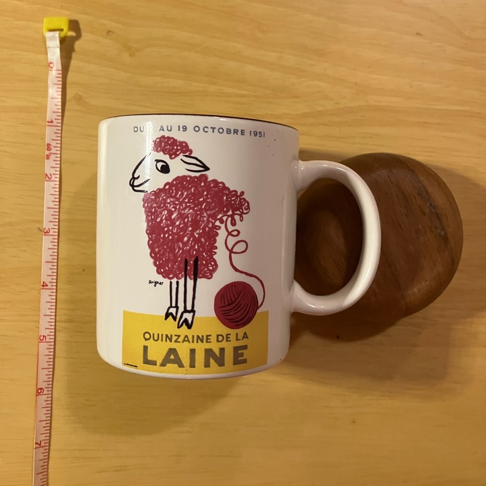 Savignac Studio Made in Japan Red and White Dining Mug with Sheep Design